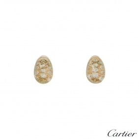 Cartier Yellow Gold Myst Rock Crystal Diamond Earrings CRN8021900